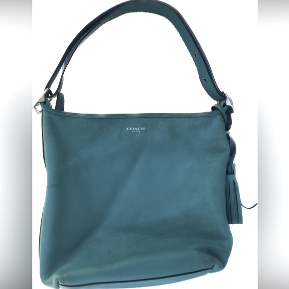 Coach Legacy Duffel Shoulder Handbag Teal Blue/Green - Picture 2 of 16